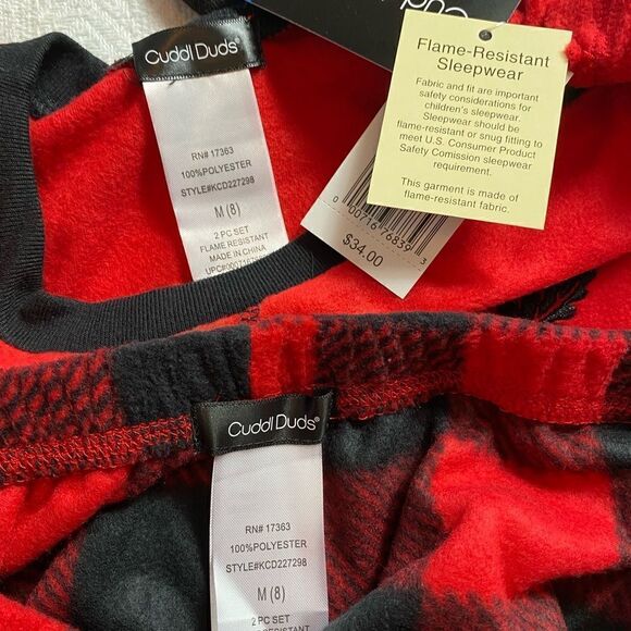 Cuddl Duds Boys Medium (8) Top, Pants & Socks Pajama Set - Picture 3 of 5